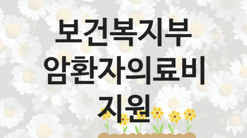 보건복지부 공공 지원 정책 “암환자의료비지원” – 접수 방법 및 지원 한도
