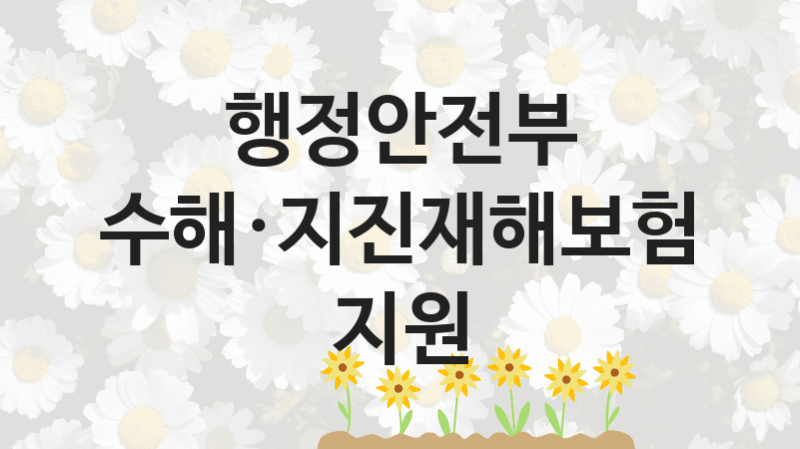 행정안전부
풍수해·지진재해보험료 지원