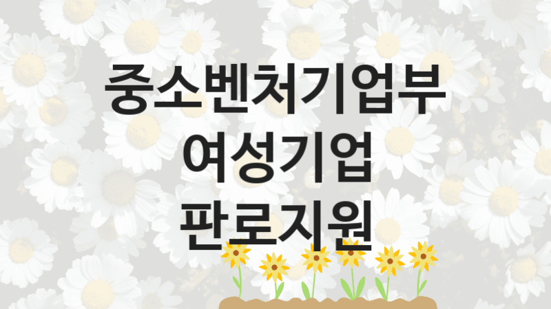 중소벤처기업부 “여성기업 판로지원” 신청 주요 정보 – 지원 요건과 필요 서류