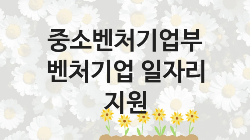 벤처기업 일자리 지원 신청 가이드 – 중소벤처기업부 복지 지원 방법 및 필수 요건 안내