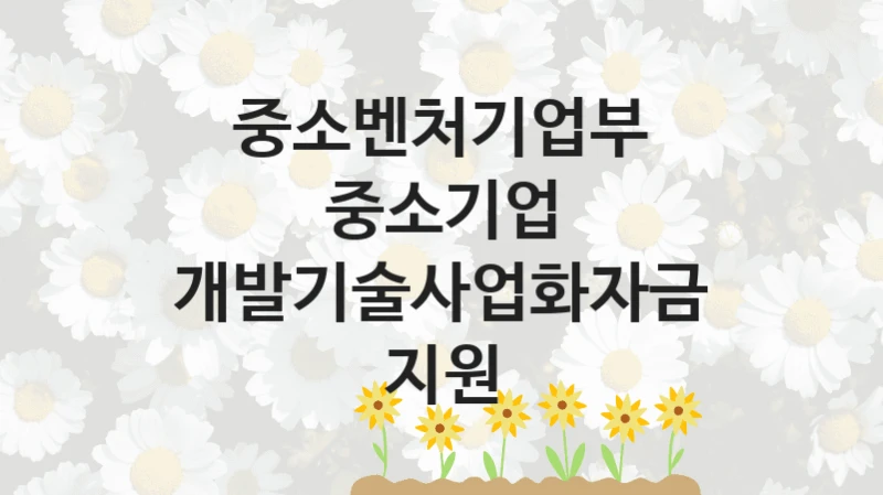 중소벤처기업부
중소기업 개발기술사업화자금 지원