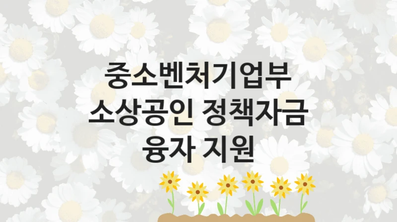중소벤처기업부
소상공인 정책자금 융자 지원