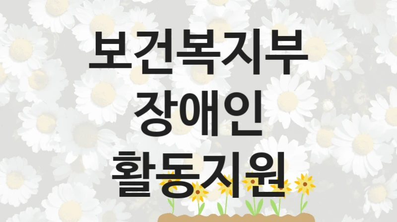 보건복지부
장애인 활동지원