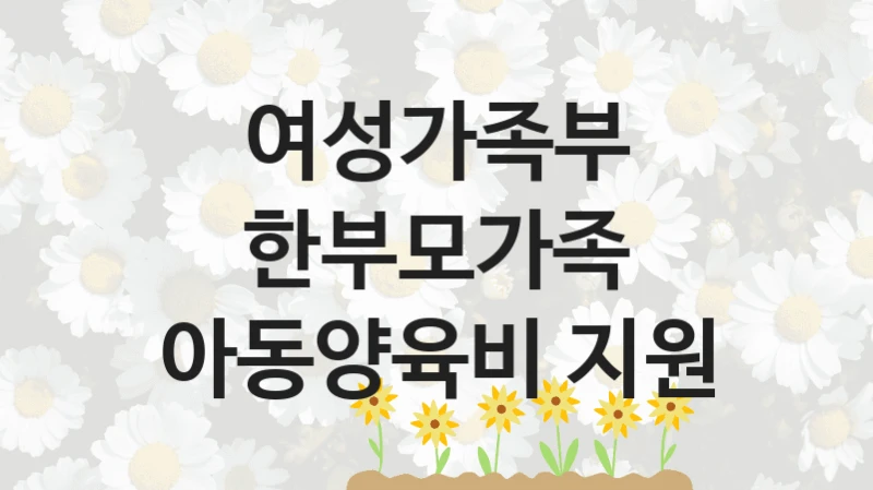 “한부모가족 아동양육비 지원” 복지 혜택 신청부터 지급까지 – 여성가족부 지원 정책