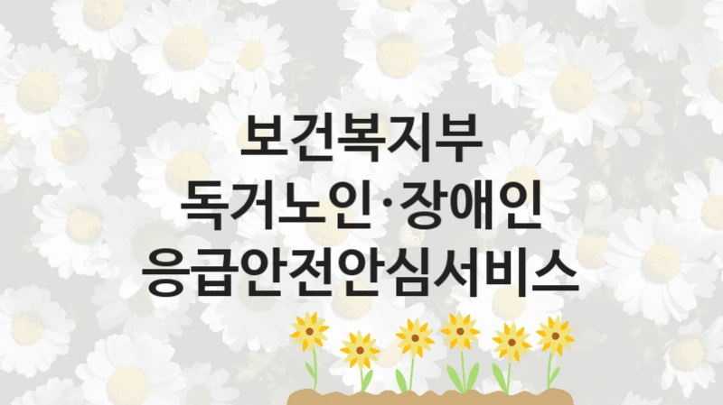 보건복지부
독거노인·장애인 응급안전안심서비스
