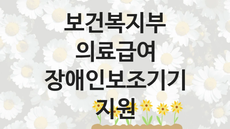 보건복지부
의료급여 장애인보조기기 지원