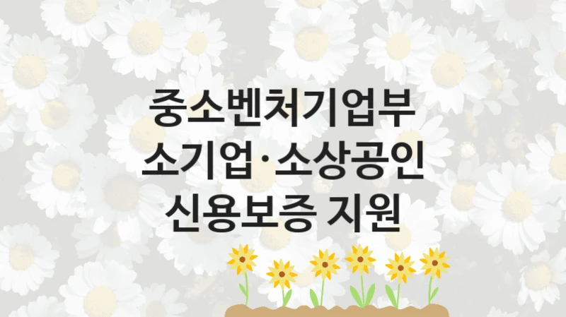 중소벤처기업부 복지 정책 안내 “소기업·소상공인 신용보증 지원” – 신청 요건과 제출 서류