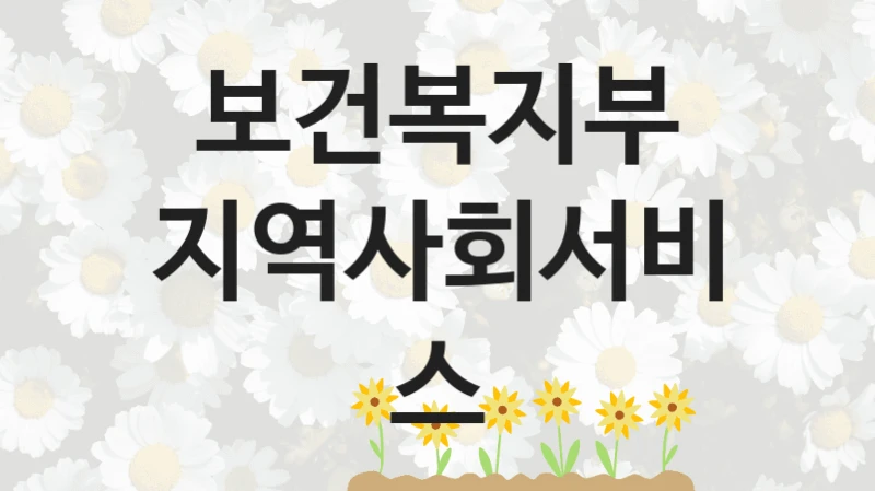 보건복지부
지역사회서비스