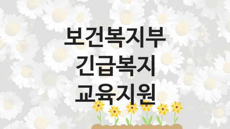 보건복지부
긴급복지 교육지원