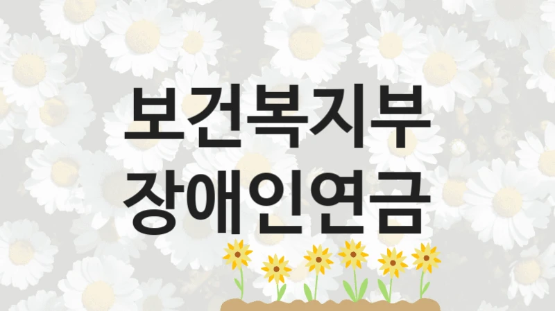 보건복지부 정책 “장애인연금” 장애인자립기반과 -신청 자격 조건과 신청 방법