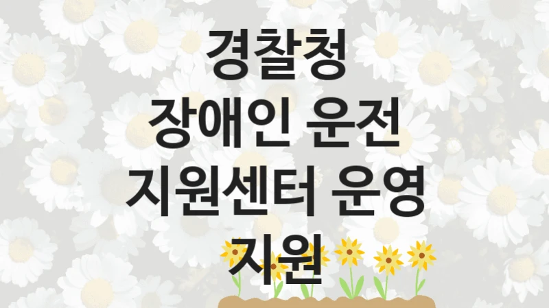 경찰청
장애인 운전 지원센터 운영 지원