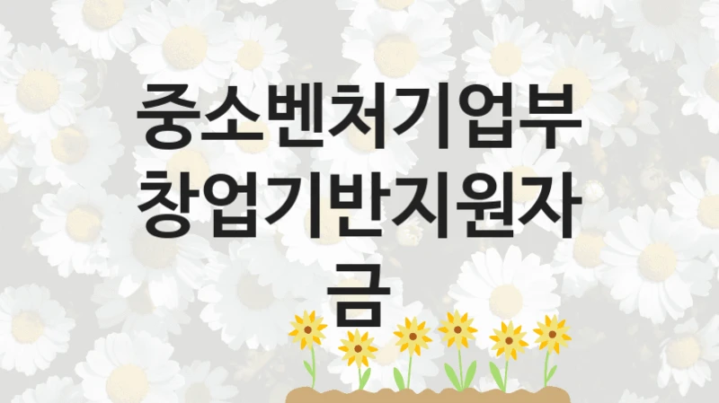 중소벤처기업부
창업기반지원자금