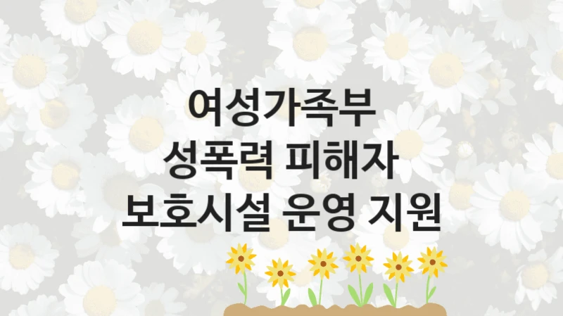 여성가족부
성폭력 피해자 보호시설 운영 지원