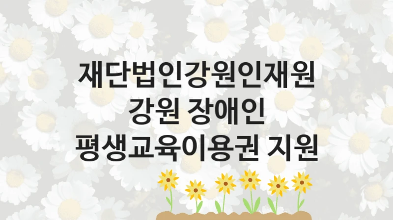 재단법인강원인재원
강원 장애인 평생교육이용권 지원