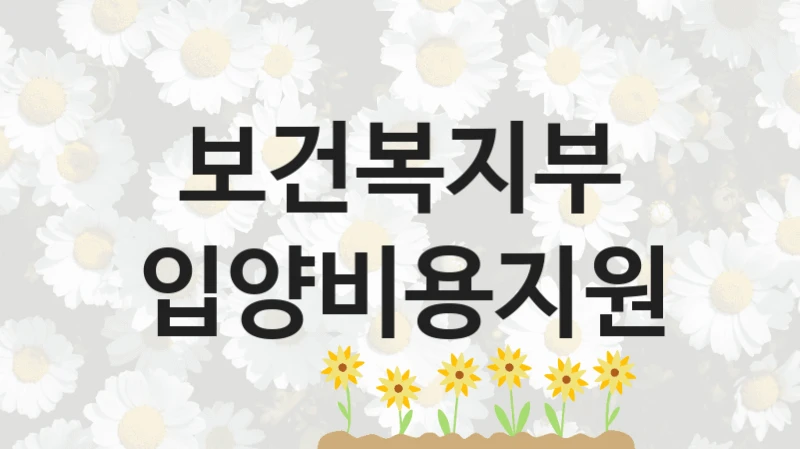 보건복지부
입양비용지원