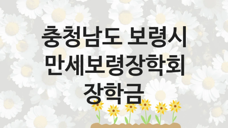 충청남도 보령시
만세보령장학회 장학금