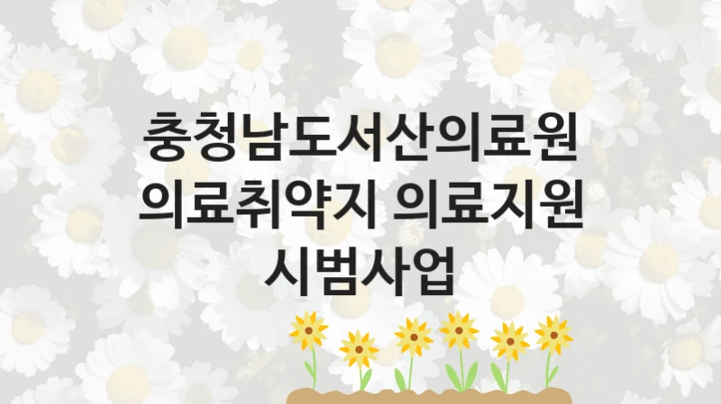 충청남도서산의료원
의료취약지 의료지원 시범사업