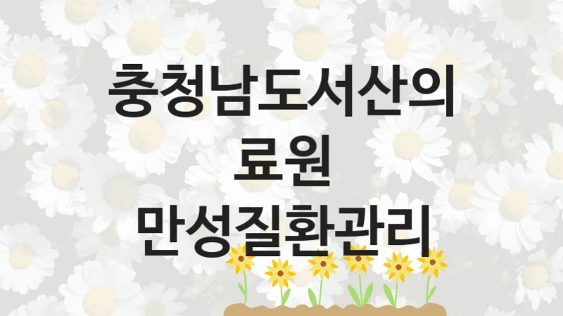 충청남도서산의료원
만성질환관리