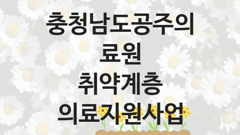 충청남도공주의료원 사회 지원 제도 “취약계층 의료지원사업” – 신청 요건과 제출 서류