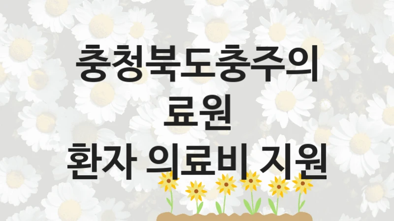 충청북도충주의료원 복지정책, 환자 의료비 지원, 신청 조건과 신청 방법