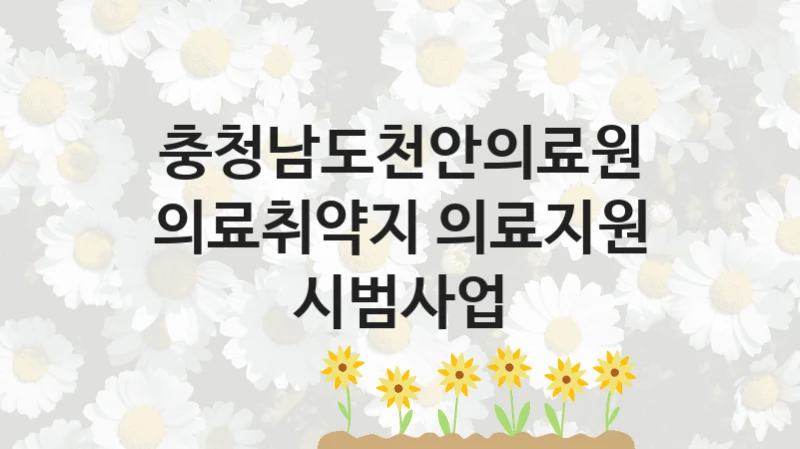 충청남도천안의료원
의료취약지 의료지원 시범사업