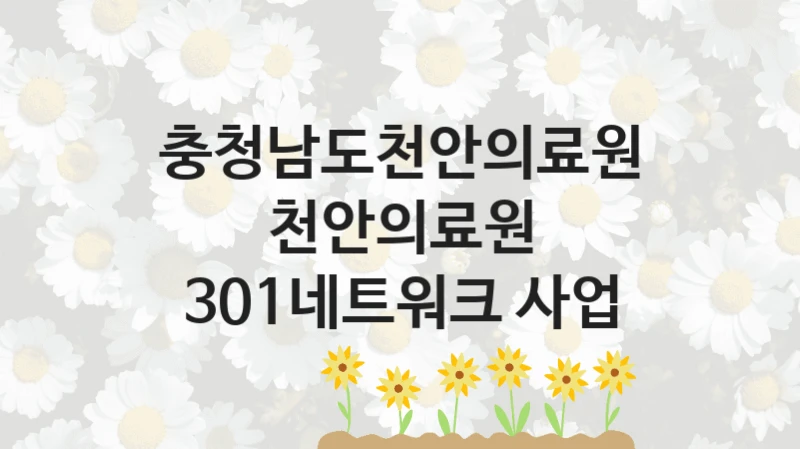 충청남도천안의료원
천안의료원 301네트워크 사업