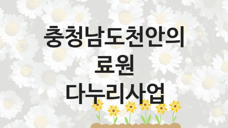 충청남도천안의료원 지원정책, 다누리사업, 신청 방법과 구비 서류