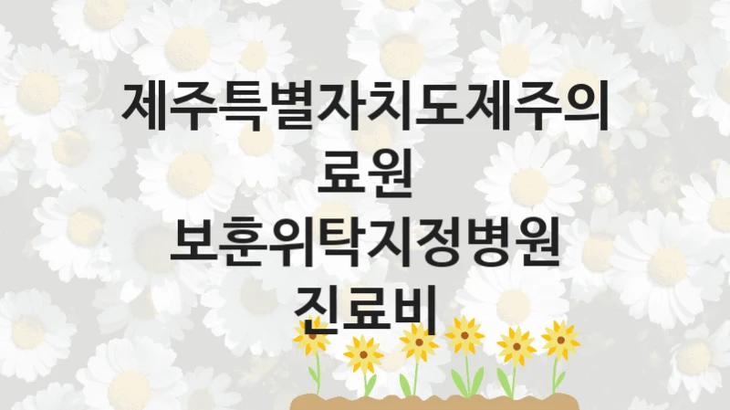 제주특별자치도제주의료원
보훈위탁지정병원 진료비