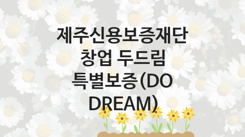 제주신용보증재단
창업 두드림 특별보증(DO DREAM)