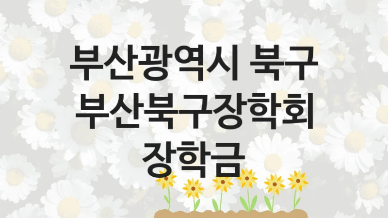 부산광역시 북구 “부산북구장학회 장학금” 복지 지원 정책 – 지원 대상 및 신청 방법