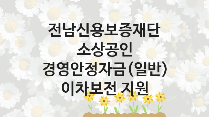 “소상공인 경영안정자금(일반) 이차보전 지원” 복지 혜택 자격 심사 및 접수 일정 – 전남신용보증재단 지원 정책