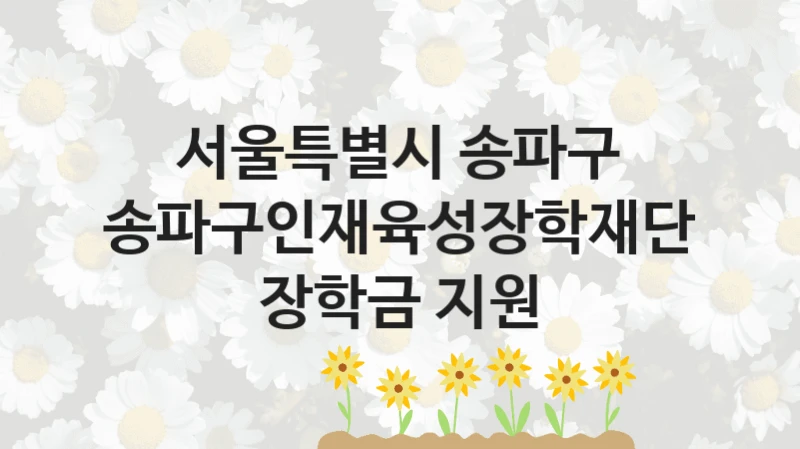 서울특별시 송파구
송파구인재육성장학재단 장학금 지원