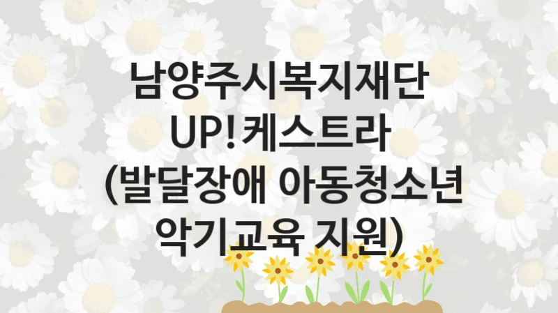 남양주시복지재단
UP!케스트라 (발달장애 아동청소년 악기교육 지원)
