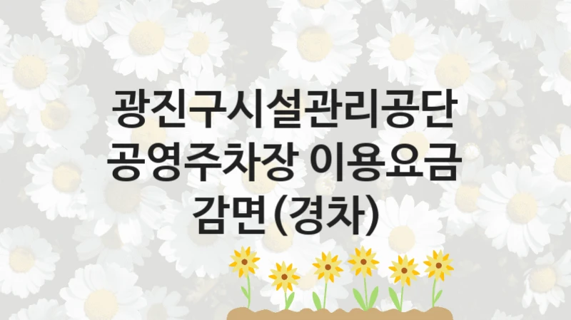 광진구시설관리공단
공영주차장 이용요금 감면(경차)
