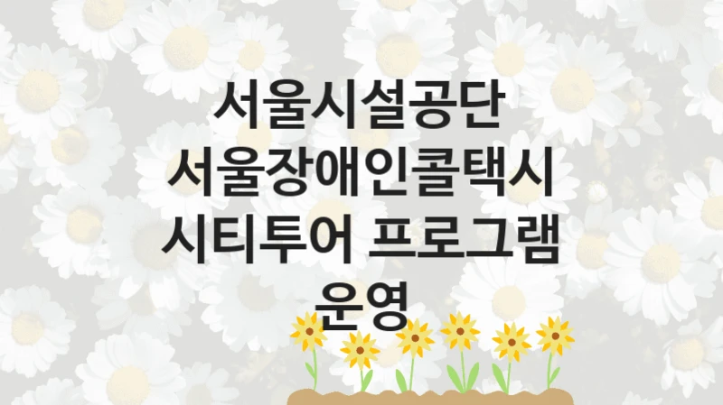 서울시설공단 지원정책, 서울장애인콜택시 시티투어 프로그램 운영, 신청 조건과 신청 방법