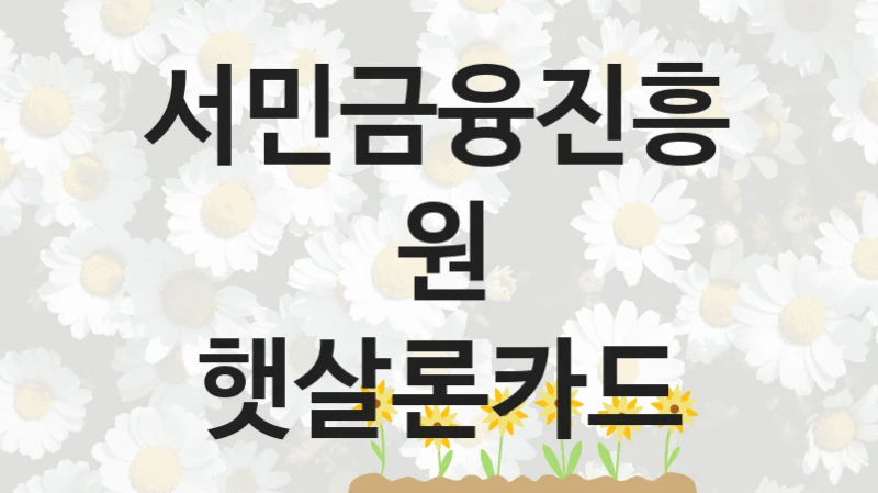 서민금융진흥원
햇살론카드