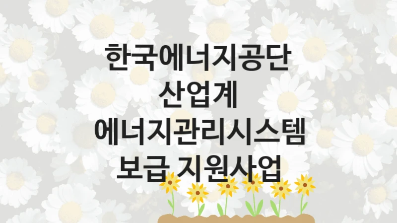 한국에너지공단
산업계 에너지관리시스템 보급 지원사업