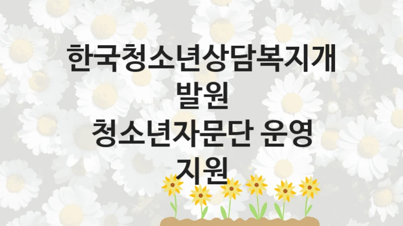 “청소년자문단 운영 지원” 한국청소년상담복지개발원 지원 혜택 – 일정과 신청 방법
