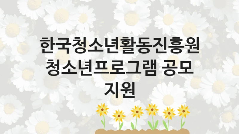 한국청소년활동진흥원 정책 “청소년프로그램 공모 지원” 한국청소년활동진흥원 -신청 구비서류와 자격