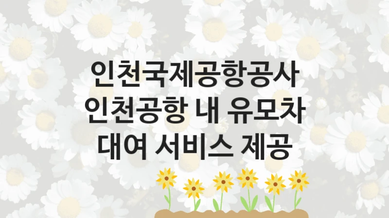 인천국제공항공사
인천공항 내 유모차 대여 서비스 제공