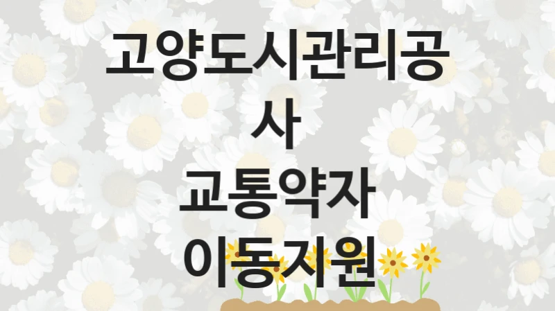 공공 복지 프로그램 “교통약자 이동지원” – 고양도시관리공사 신청 대상 및 제출 서류