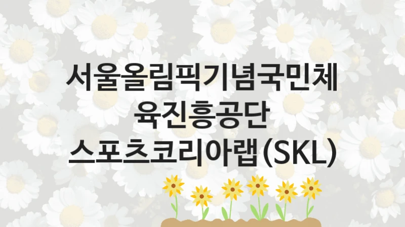 정부 지원 제도 “스포츠코리아랩(SKL)” 신청 절차와 준비물 – 서울올림픽기념국민체육진흥공단