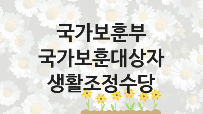국가보훈부
국가보훈대상자 생활조정수당