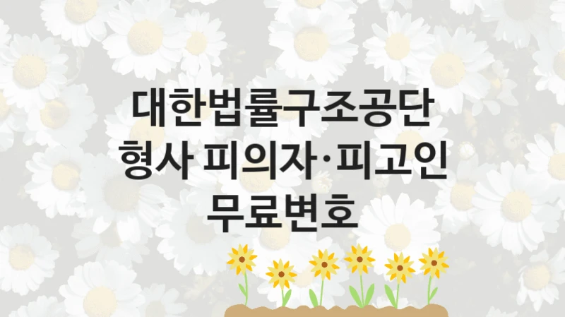 대한법률구조공단
형사 피의자·피고인 무료변호