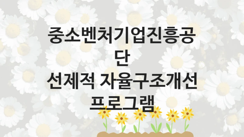 중소벤처기업진흥공단
선제적 자율구조개선 프로그램