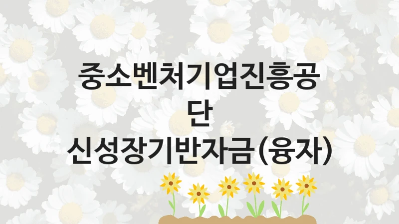 중소벤처기업진흥공단
신성장기반자금(융자)