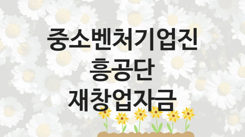 중소벤처기업진흥공단 “재창업자금” 신청 필수 정보 – 접수 마감일과 신청 절차