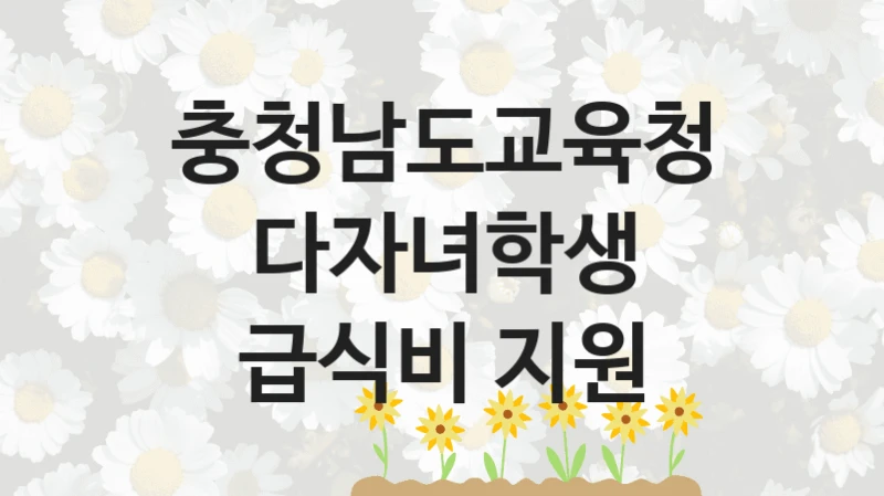충청남도교육청
다자녀학생 급식비 지원