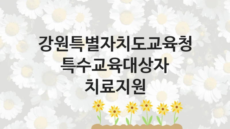 강원특별자치도교육청 “특수교육대상자 치료지원” 지원사업 대상자 선정 기준 및 서류 준비