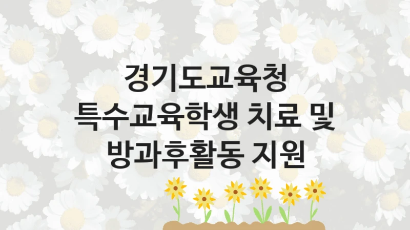 경기도교육청
특수교육학생 치료 및 방과후활동 지원